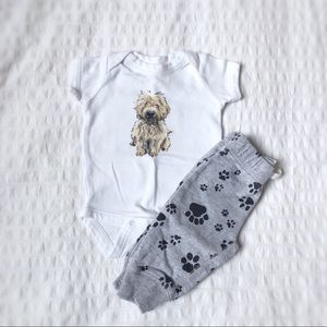 VGUC Paw Print Joggers by Carter’s w Custom Onesie